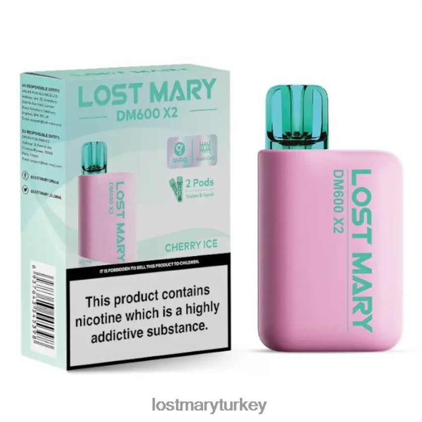 LOST MARY Vape Türkiye - kayıp mary dm600 x2 tek kullanımlık vape kiraz buzu ZXVTXX203