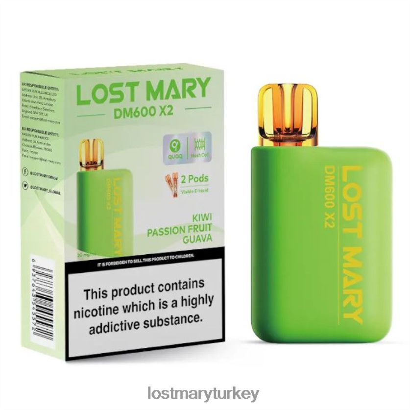 LOST MARY Vape Türkiye - kayıp mary dm600 x2 tek kullanımlık vape kivi çarkıfelek meyvesi guava ZXVTXX193