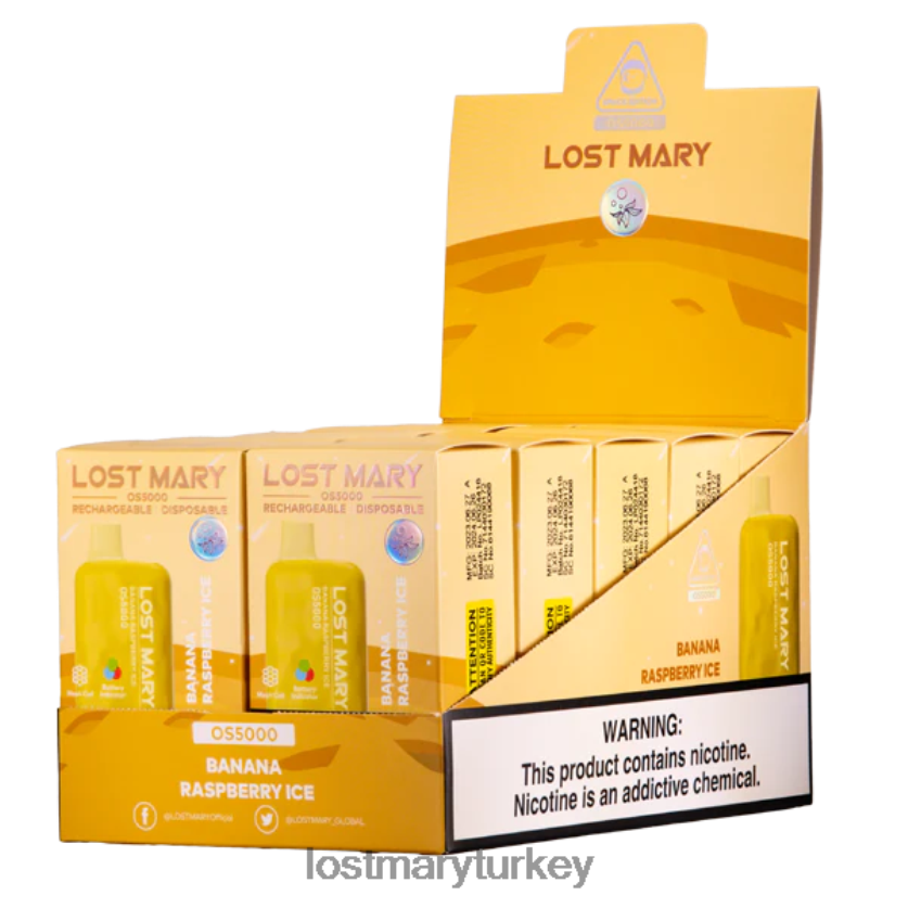 LOST MARY Vape - kayıp mary os5000 muzlu ahududulu buz ZXVTXX4